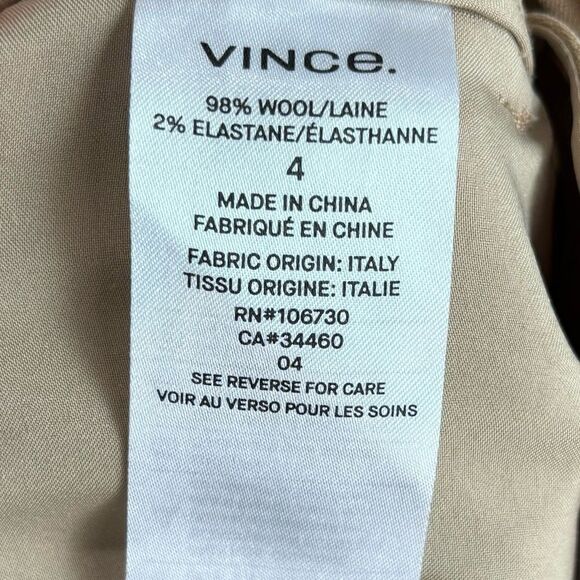 Vince High Rise Wide Leg Cropped Wool pants in Latte - Picture 12 of 14